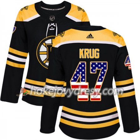 Dámské Hokejový Dres Boston Bruins Torey Krug 47 2017-2018 USA Flag Fashion Černá Adidas Authentic